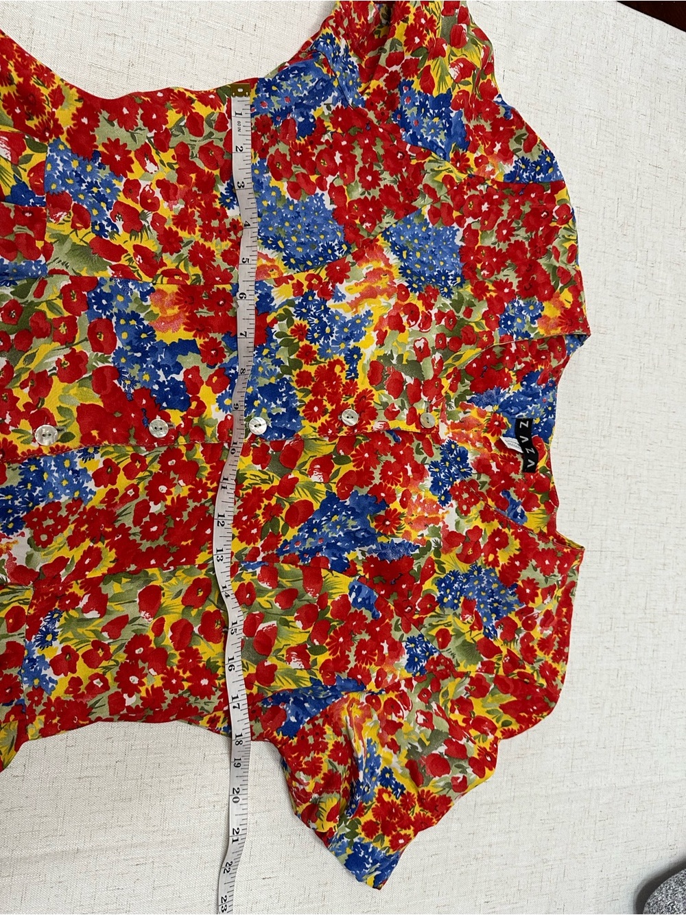 ZAZA Floral Multicolor Dress - Red, Blue & Yellow Bloom Print - Picture 6 of 10